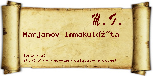 Marjanov Immakuláta névjegykártya